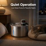 Automatic Cat Water Fountain 304 Stainless Steel 3200ml Pet Drinking Dispenser Quiet 12V Indoor Circulating Fountain Cats Dogs