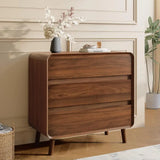 Curved 3-Drawer Petite Chest in Walnut