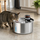 Automatic Cat Water Fountain 304 Stainless Steel 3200ml Pet Drinking Dispenser Quiet 12V Indoor Circulating Fountain Cats Dogs