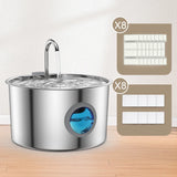 Stainless Steel Cat Water Fountain, 108oz Pet Fountain Dispenser Automatic for Inside Dog Cats Drinking Replaceable Filters