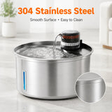 Automatic Cat Water Fountain 304 Stainless Steel 3200ml Pet Drinking Dispenser Quiet 12V Indoor Circulating Fountain Cats Dogs