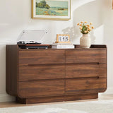 Curved 6-Drawer Wave Dresser in Black