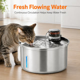 Automatic Cat Water Fountain 304 Stainless Steel 3200ml Pet Drinking Dispenser Quiet 12V Indoor Circulating Fountain Cats Dogs
