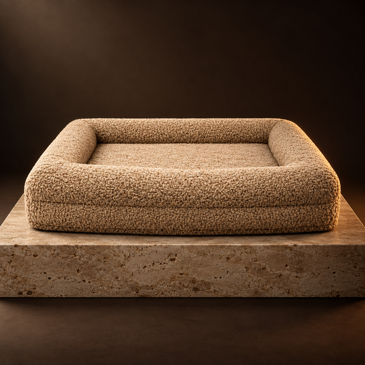 Haven Memory Foam Sofa Bed on a travertine plinth