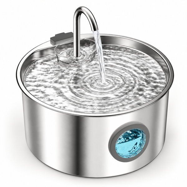 Quiet Fountain, stainless steel, front view
