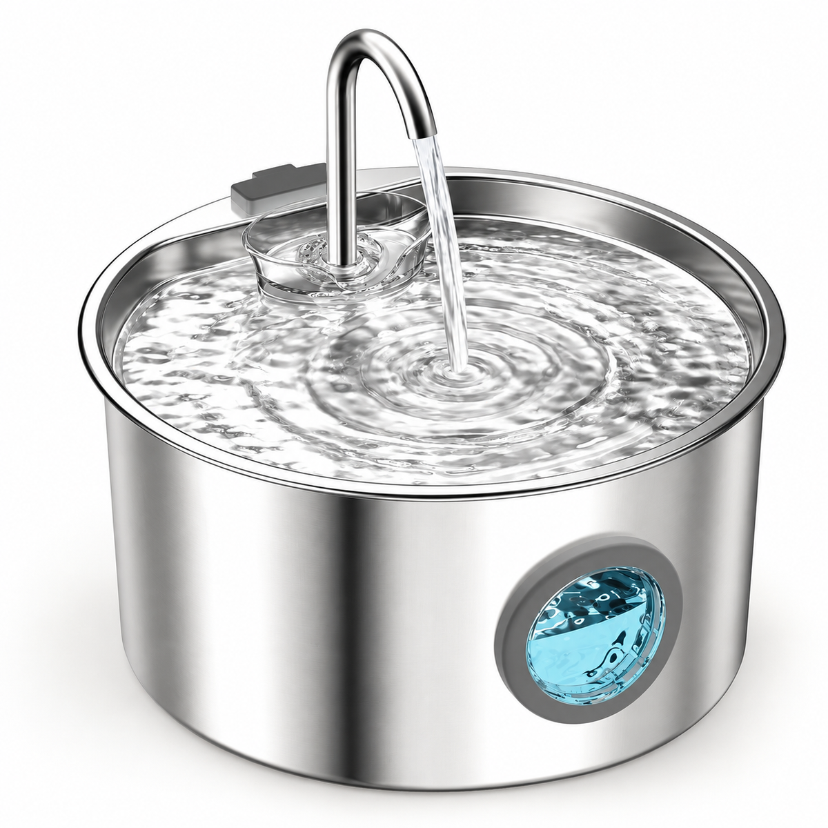 Top-down view showing circulating water