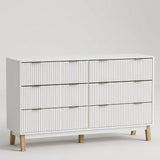 Fluted Dresser with Gold Pulls