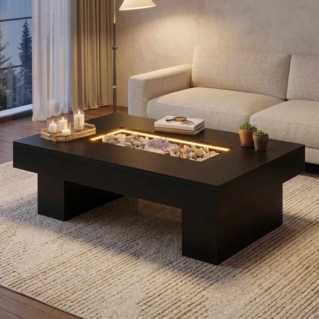 Oak LED Coffee Table