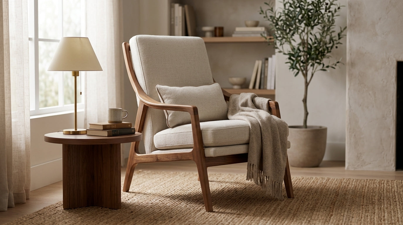 Beige Lounge Chair, Set of 2