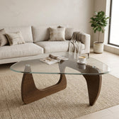 Walnut & Glass Coffee Table