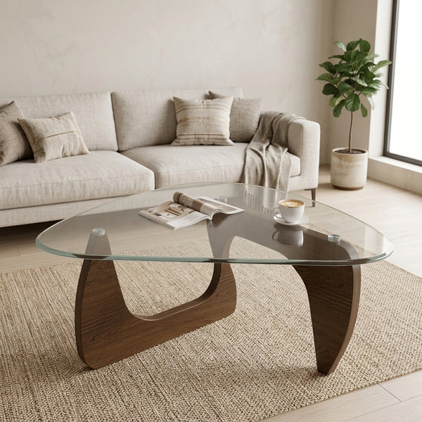 Walnut & Glass Coffee Table