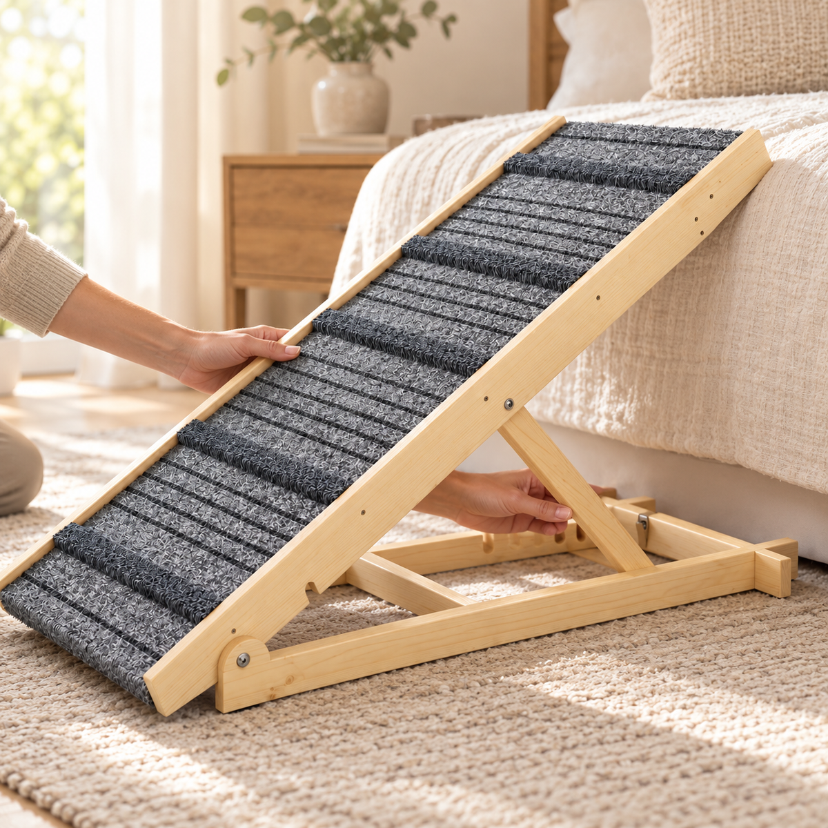 Ascend adjustable dog ramp, in use