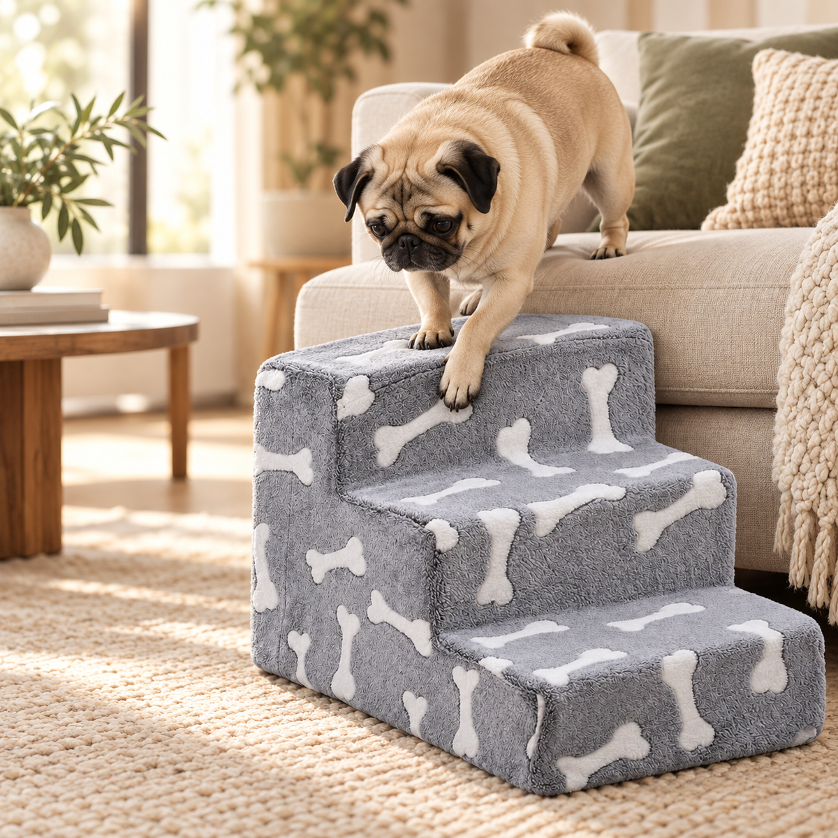 Cloudstep Foam Dog Stairs at home