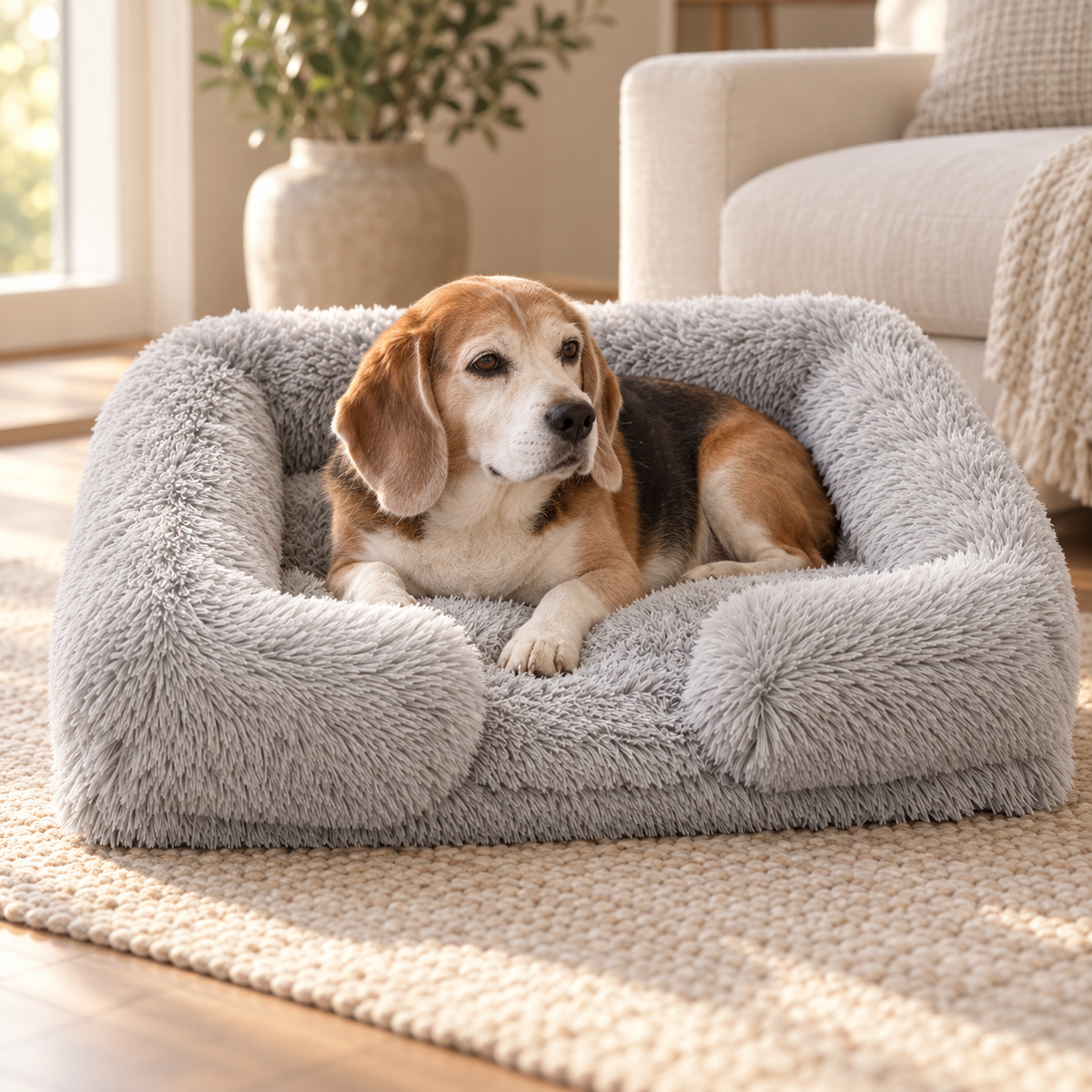 Plume Memory Foam Lounger in use