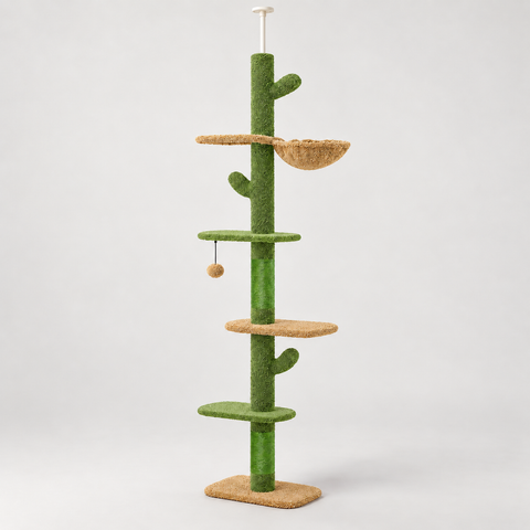 Canopy Floor-to-Ceiling Cat Tree on a light studio background