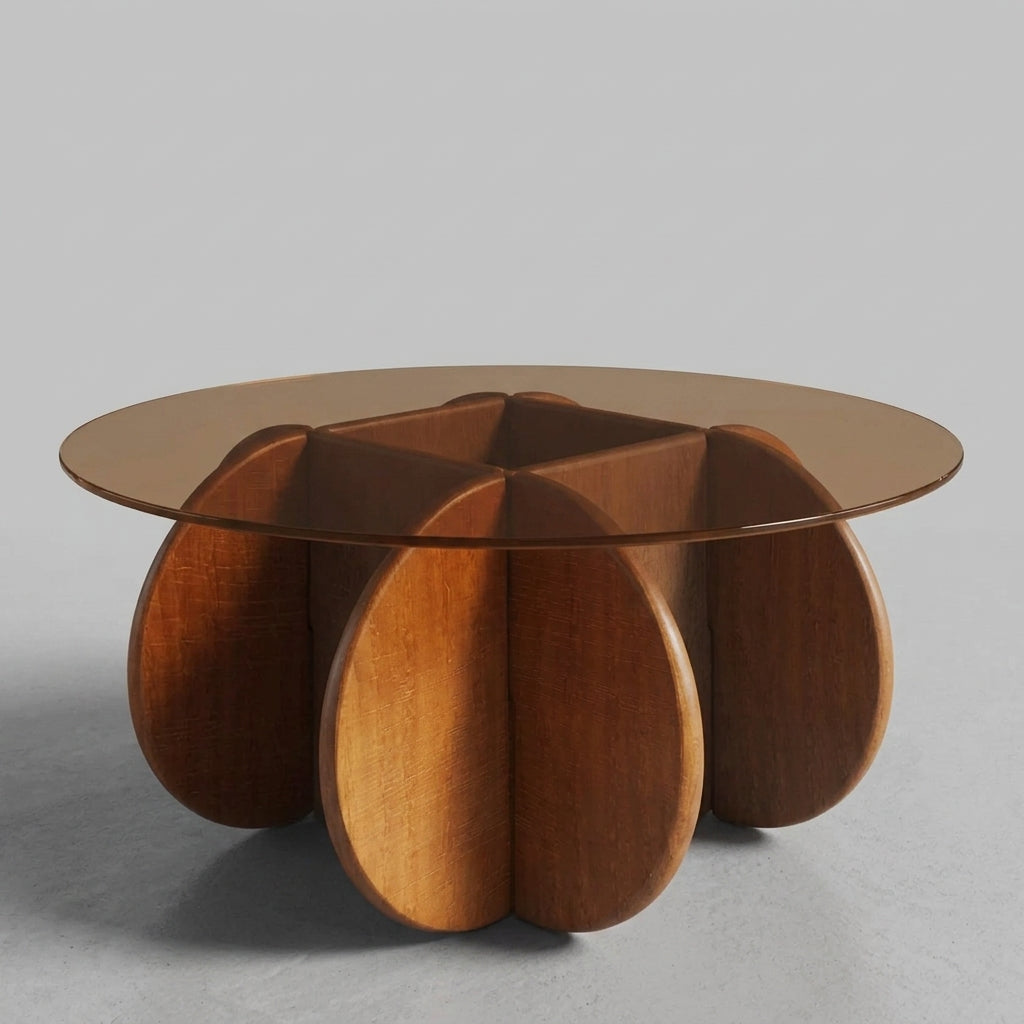 Petal Base Glass Coffee Table