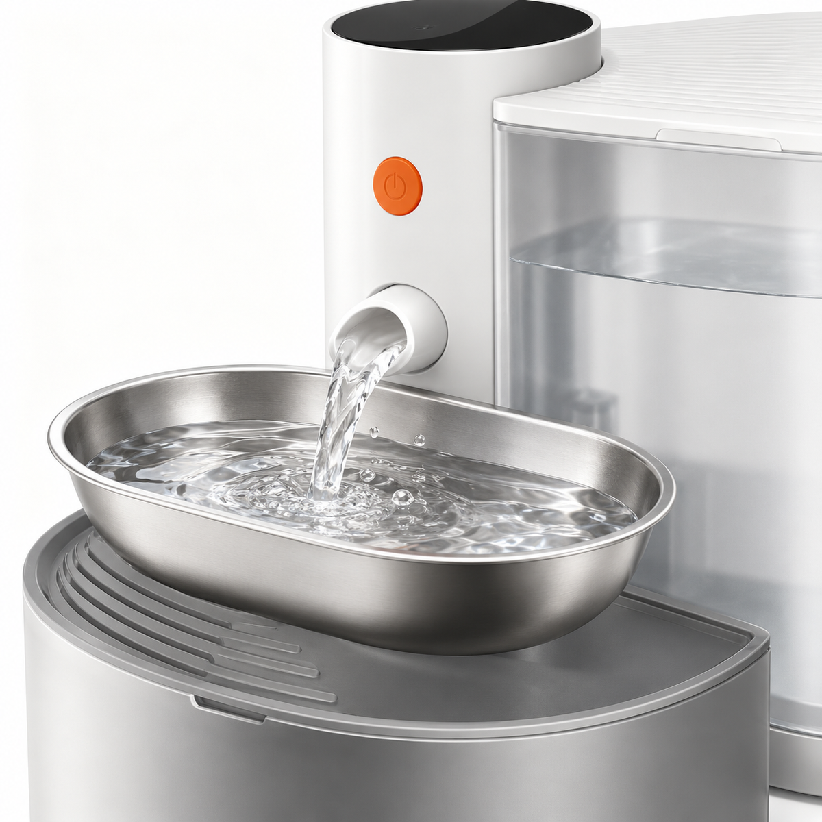 Water automatically pouring into the bowl