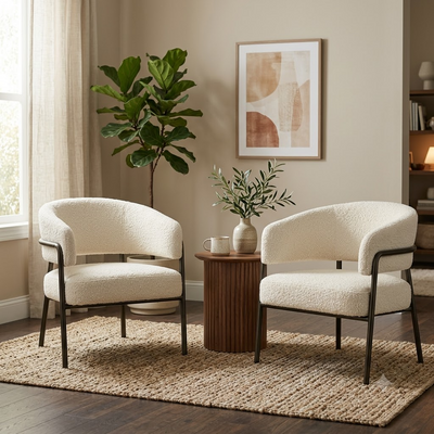 Sherpa Barrel Chair, Set of 2