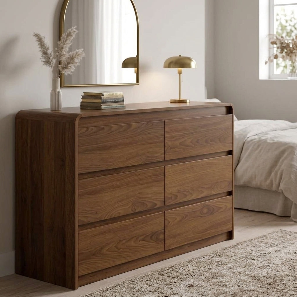 Curved Walnut Dresser