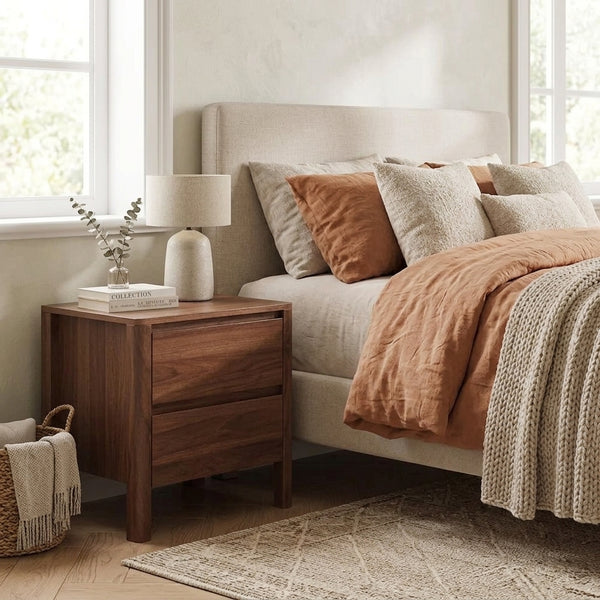 Walnut Nightstand, Set of 2