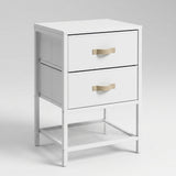 White Metal Nightstand, Set of 2