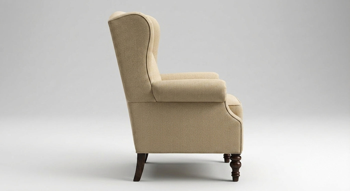 Linen Wingback Chair